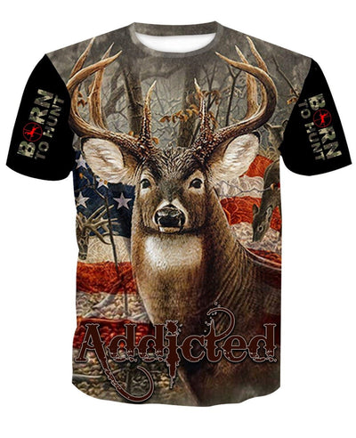 Addicted bow hunter t-shirt. born To hunt.