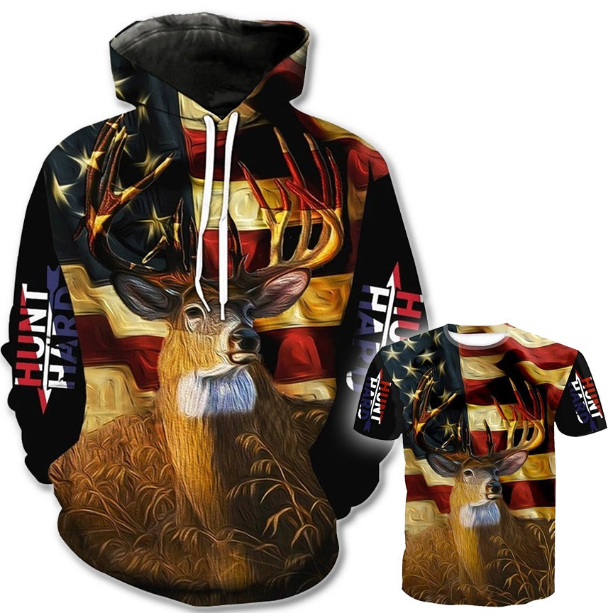 Perfect Deer hunter gift.  buy whitetail deer bow hunter hoodie and get a high quality shirt for free at lelex shop
