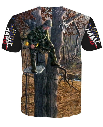 Tree Stand Hunting White Tail Deer Bow Hunter T-Shirt
